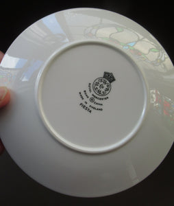 Royal Worcester Porcelain Trio Cup, Saucer, Side Plate Rare Fiesta Patern 1960s