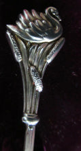 Load image into Gallery viewer, Victorian Hallmarked Silver Salt Dish and Spoons / Pin Cushions. Matching Swan Spoons In Fitted Case

