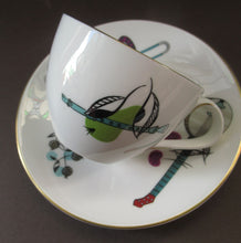 Load image into Gallery viewer, Royal Worcester Porcelain Trio Cup, Saucer, Side Plate Rare Fiesta Patern 1960s
