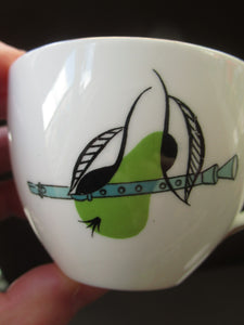 Royal Worcester Porcelain Trio Cup, Saucer, Side Plate Rare Fiesta Patern 1960s