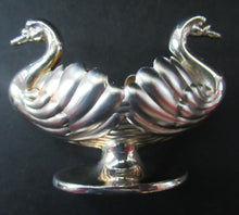 Load image into Gallery viewer, Victorian Hallmarked Silver Salt Dish and Spoons / Pin Cushions. Matching Swan Spoons In Fitted Case
