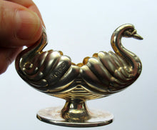 Load image into Gallery viewer, Victorian Hallmarked Silver Salt Dish and Spoons / Pin Cushions. Matching Swan Spoons In Fitted Case
