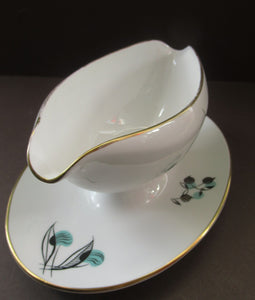 Royal Worcester Fiesta Pattern 1960s Gravy Boat Saucer Boat