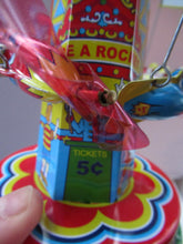 Load image into Gallery viewer, Products Vintage 2000 SCHYLLING Rocket Ride Carousel. Tin Plate Clockwork. Rotating Rockets. BOXED
