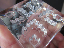 Load image into Gallery viewer, PAIR of Vintage 1970s NORWEGIAN Hadeland Clear Crystal Glass Paperweights: Abstract Viking Ship &amp; Runic Patterns
