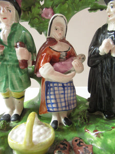 Antique Staffordshire Figurine: The Tithe Pig Pearlware
