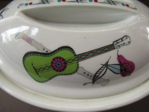 1960s Royal Worcester Oval Serving Lidded Dish Rare Fiesta Pattern