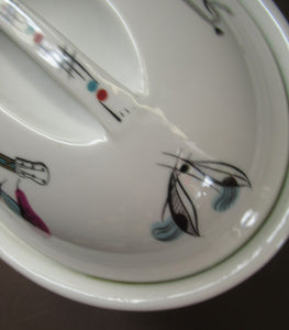 1960s Royal Worcester Oval Serving Lidded Dish Rare Fiesta Pattern