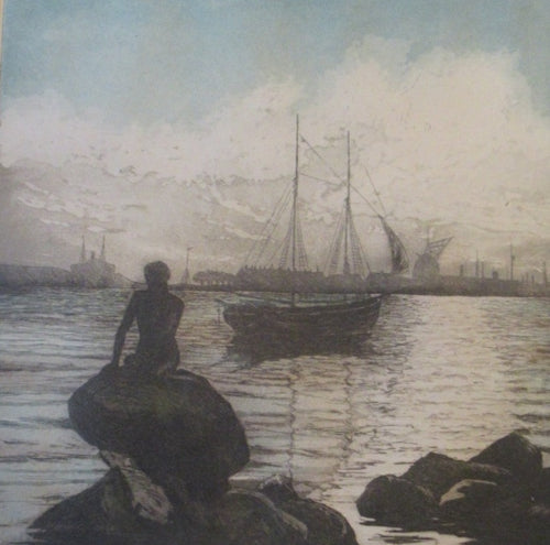 Kai Seligmann Colour Etching The Little Mermaid Langelinie