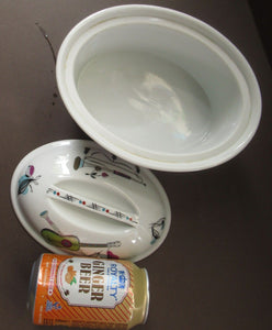 1960s Royal Worcester Oval Serving Lidded Dish Rare Fiesta Pattern