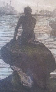 Kai Seligmann Colour Etching The Little Mermaid Langelinie