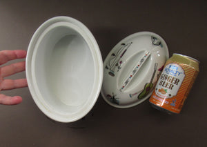 1960s Royal Worcester Oval Serving Lidded Dish Rare Fiesta Pattern
