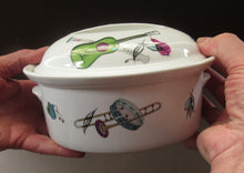 Load image into Gallery viewer, 1960s Royal Worcester Oval Serving Lidded Dish Rare Fiesta Pattern
