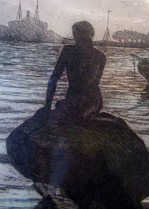 Kai Seligmann Colour Etching The Little Mermaid Langelinie