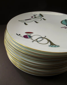 Royal Worcester 1960s Rare Fiesta Pattern Dessert Plate 
