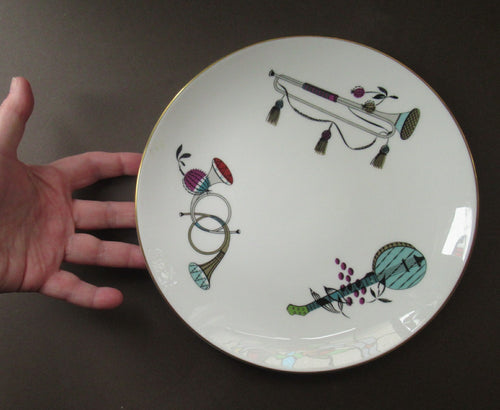 Royal Worcester 1960s Rare Fiesta Pattern Dessert Plate 