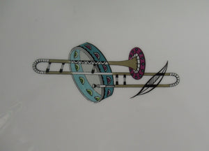 Large Royal Worcester Serving Platter: 1960s Fiesta Pattern