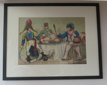 Load image into Gallery viewer, Antique GEORGIAN Satirical Print: Turkey in Danger or Mirror of 1806.
