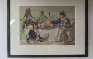Antique GEORGIAN Satirical Print: Turkey in Danger or Mirror of 1806.