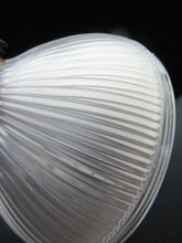 Load image into Gallery viewer, 1920s GENUINE Glass Holophane Hanging Lamp Shade - complete with all original brass fittings
