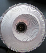 Load image into Gallery viewer, 1920s GENUINE Glass Holophane Hanging Lamp Shade - complete with all original brass fittings
