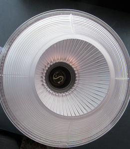 1920s GENUINE Glass Holophane Hanging Lamp Shade - complete with all original brass fittings