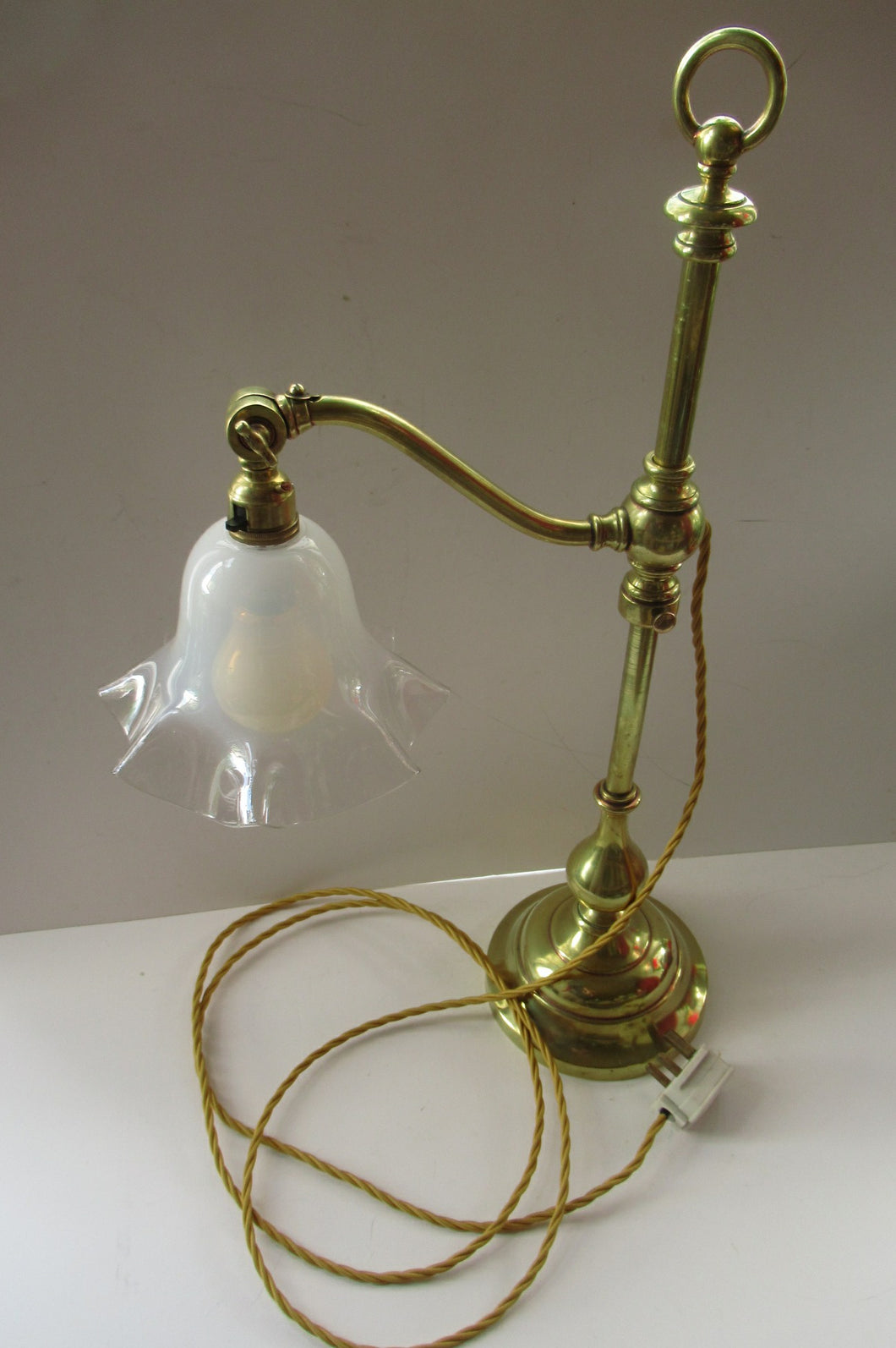 Antique Brass GEC Desk Lamp Pump Lamp Rewired