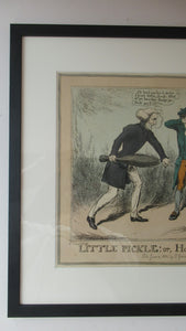 Antique GEORGIAN Satirical Print: Little Pickle; or, How to Decline a Greek Article (1830)