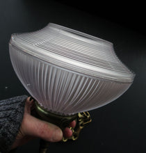 Load image into Gallery viewer, 1920s GENUINE Glass Holophane Hanging Lamp Shade - complete with all original brass fittings
