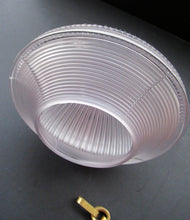 Load image into Gallery viewer, 1920s GENUINE Glass Holophane Hanging Lamp Shade - complete with all original brass fittings
