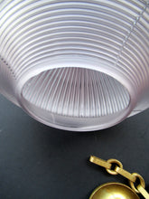 Load image into Gallery viewer, 1920s GENUINE Glass Holophane Hanging Lamp Shade - complete with all original brass fittings
