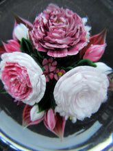 Load image into Gallery viewer, Rare RICK AYOTTE Limited Edition 1995 Cushion Cut Paperweight: Floral / Roses. LARGE SIZE 
