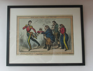 William Heath ORIGINAL Georgian Satirical Print entitled: Who'll Have a Crown - Now's Your Time. Published 1830