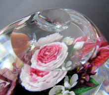 Load image into Gallery viewer, Rare RICK AYOTTE Limited Edition 1995 Cushion Cut Paperweight: Floral / Roses. LARGE SIZE 
