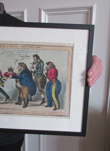 William Heath ORIGINAL Georgian Satirical Print entitled: Who'll Have a Crown - Now's Your Time. Published 1830