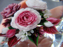 Load image into Gallery viewer, Rare RICK AYOTTE Limited Edition 1995 Cushion Cut Paperweight: Floral / Roses. LARGE SIZE 

