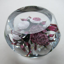 Load image into Gallery viewer, Rare RICK AYOTTE Limited Edition 1995 Cushion Cut Paperweight: Floral / Roses. LARGE SIZE 
