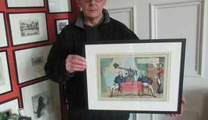 Antique GEORGIAN Satirical Print: Anticipation.  Honi soit qui mal y pense (1830)