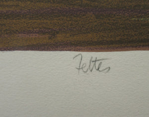 Edwin La Dell Colour Lithograph Fettes College  Edinburgh Pencil Signed