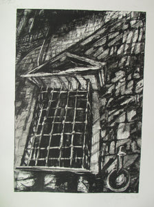 1980s Jo Ganter Etching Inspired by Piranesi Pencil Signed