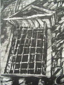 1980s Jo Ganter Etching Inspired by Piranesi Pencil Signed