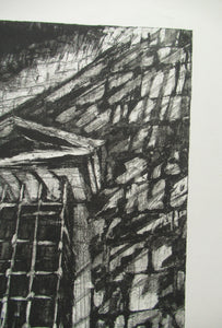 1980s Jo Ganter Etching Inspired by Piranesi Pencil Signed