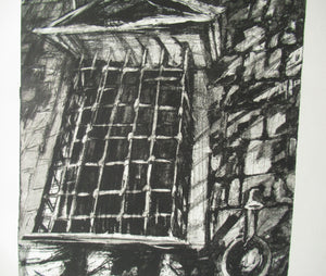 1980s Jo Ganter Etching Inspired by Piranesi Pencil Signed