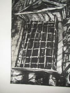 1980s Jo Ganter Etching Inspired by Piranesi Pencil Signed