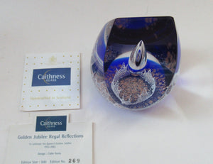 Golden Jubiliee Royal Reflections Caithness Glass Paperweight by Colin Terris