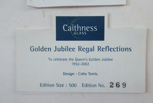Golden Jubiliee Royal Reflections Caithness Glass Paperweight by Colin Terris
