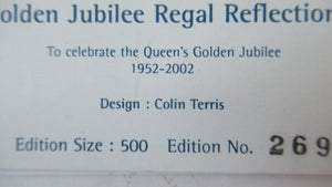 Golden Jubiliee Royal Reflections Caithness Glass Paperweight by Colin Terris