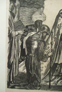 Original John Copley Lithograph Nativity Scene Christmas Wise Men. Signed