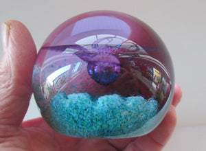 Vintage Scottish Caithness Glass Paperweight Flower of Scotland by Alastair Macintosh