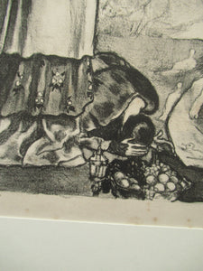 Original John Copley Lithograph Nativity Scene Christmas Wise Men. Signed